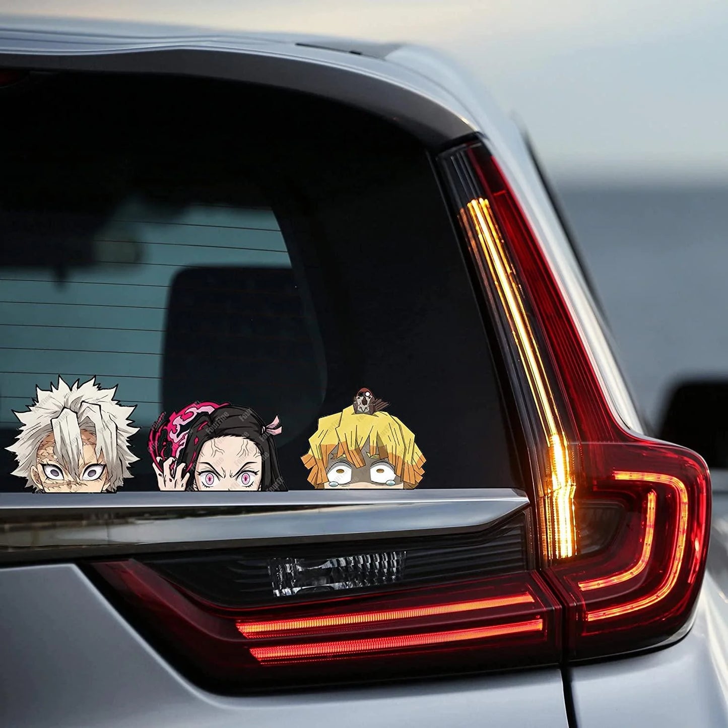 9 PCS Anime Car Stickers Demon Slayer Funny Bumper Sticker