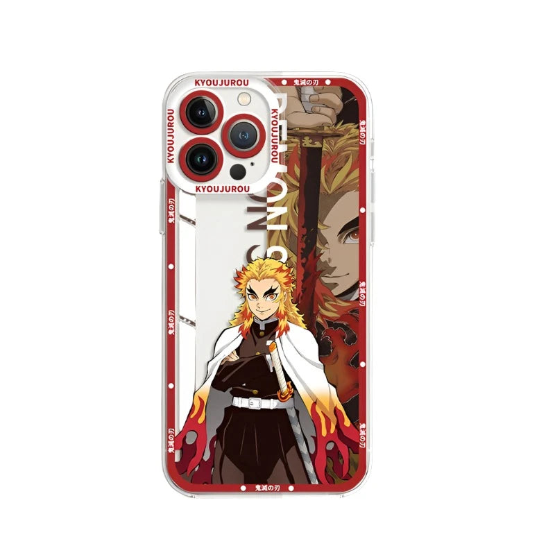 Rengoku Demon Slayer Case For iPhone Transparent Soft Silicone Back Cover