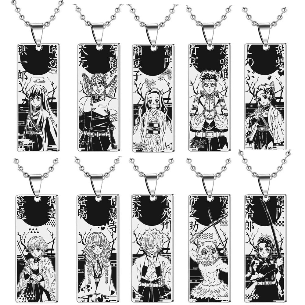 Demon Slayer Chain Necklace Silver