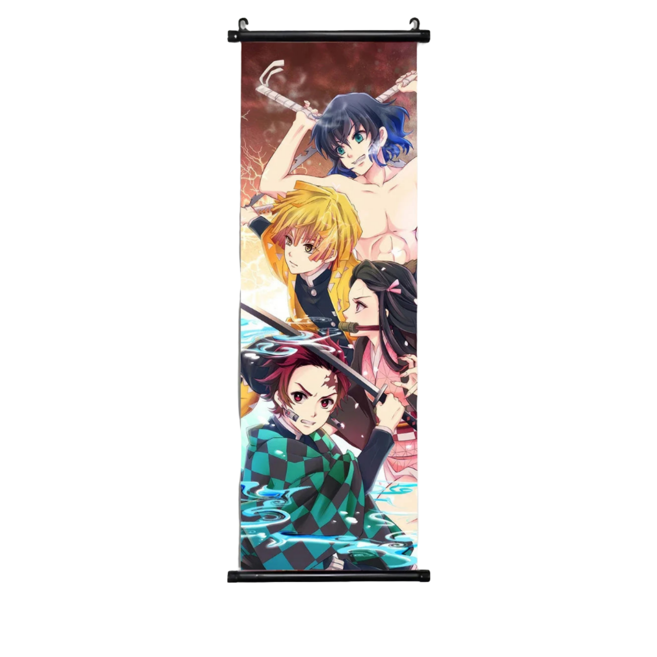 Tanjiro, Nezuko, Zenitsu and Inosuke Wall Hanging Poster